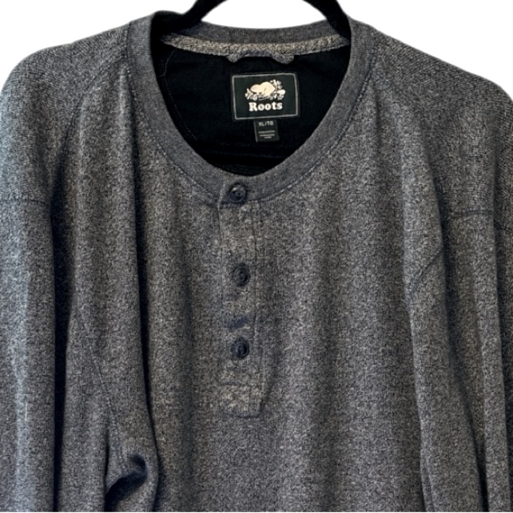 Roots Blue Long Sleeve Tee with Relaxed Fit in Navy